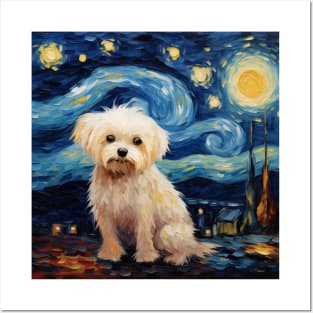 Maltese dog Night Posters and Art